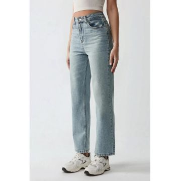 Blugi dama -  picior drept - talie normala - denim - albastru deschis