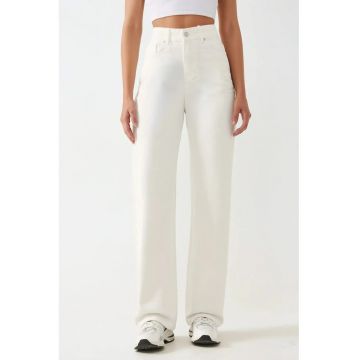 Blugi dama -  talie inalta - croiala dreapta - denim - alb
