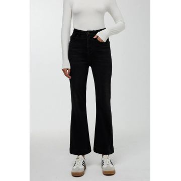 Blugi evazati dama  bumbac/elastan - negru