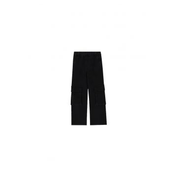 Blugi fete  model wide leg - bumbac/elastan - negru