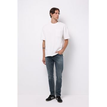 Blugi slim fit din bumbac cu talie medie