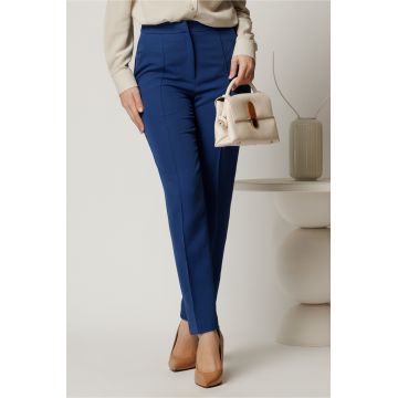 Pantalon DY Fashion albastri conici din stofa