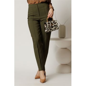 Pantalon kaki din stofa cu croi conic