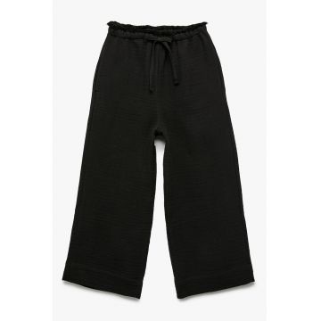 Pantaloni cu croiala ampla si snur de ajustare in talie