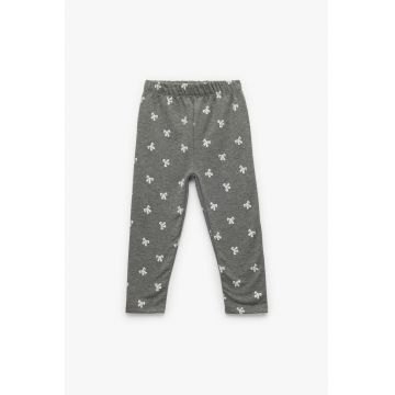 Pantaloni cu talie elastica si imprimeu