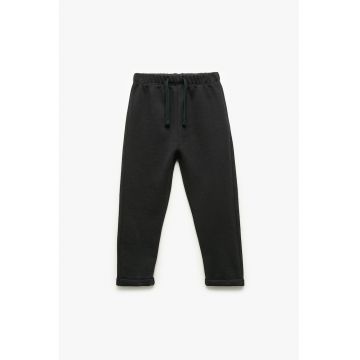 Pantaloni de trening cu croiala regular-fit si model uni
