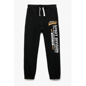 Pantaloni de trening cu imprimeu text