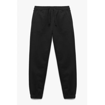 Pantaloni de trening cu model uni si talie ajustabila