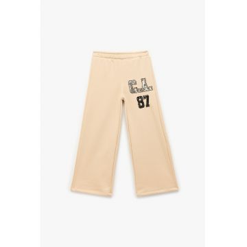 Pantaloni de trening din amestec de bumbac cu paiete