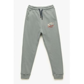 Pantaloni de trening din bumbac cu snur