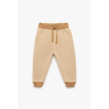 Pantaloni din amestec de bumbac cu dungi