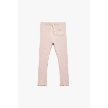 Pantaloni din amestec de bumbac cu talie elastica