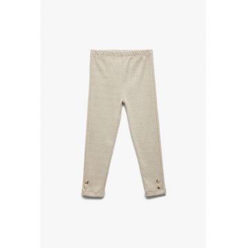 Pantaloni din amestec de bumbac cu talie elastica