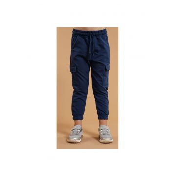 Pantaloni din bumbac cu buzunare pentru fetite