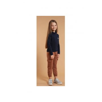 Pantaloni din bumbac cu buzunare pentru fetite