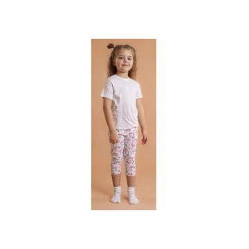 Pantaloni din bumbac cu imprimeu pentru fetite
