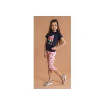 Pantaloni din bumbac cu imprimeu pentru fetite
