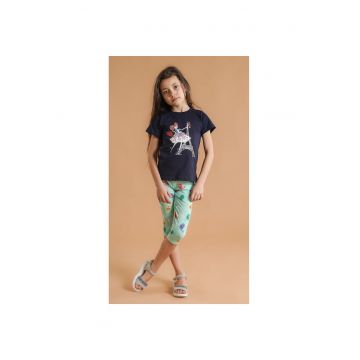 Pantaloni din bumbac cu imprimeu pentru fetite