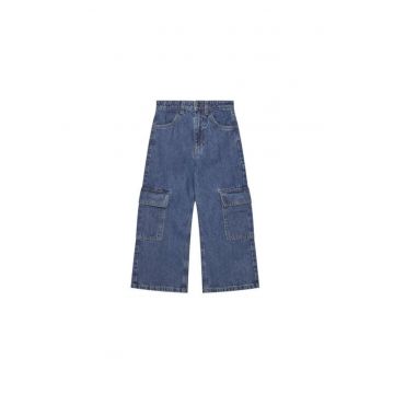 Pantaloni fete  4DW2CE035 - Bumbac - Albastru