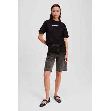 Pantaloni scurti din denim cu aspect decolorat