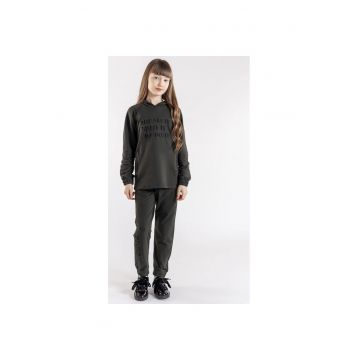 Pantaloni sport din bumbac cu buzunare pentru fete