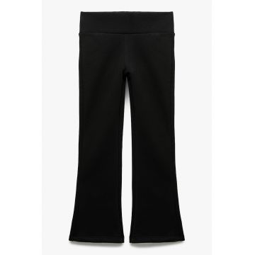 Pantaloni uni cu talie elastica