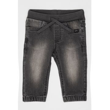 Bermude de denim cu aspect decolorat - Gri inchis