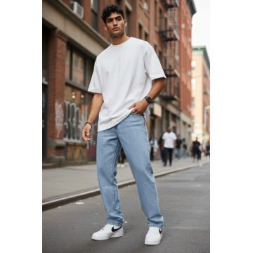 Blugi barbati baggy albastri 11081