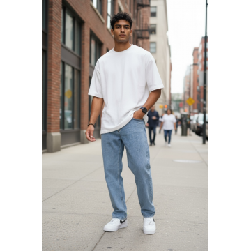 Blugi barbati baggy albastri 11082