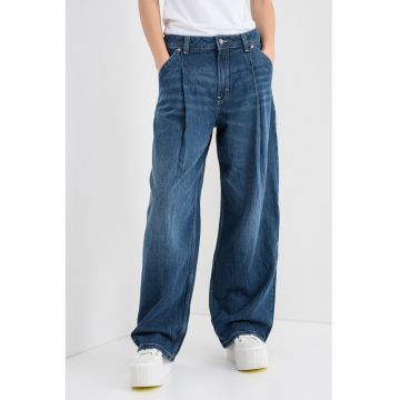 Blugi boyfriend din amestec de lyocell - Albastru petrol