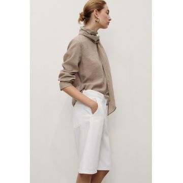 Blugi capri cu croiala ampla - Alb optic