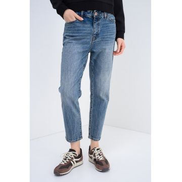 Blugi crop boyfriend - Albastru prafuit