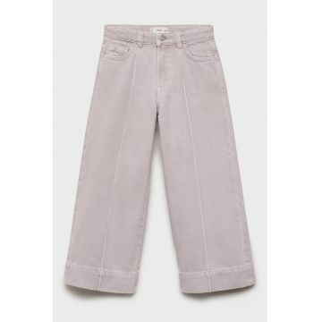 Blugi crop cu croiala ampla - Lila pal