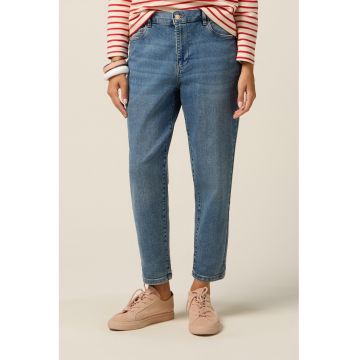 Blugi crop cu croiala conica - Albastru deschis