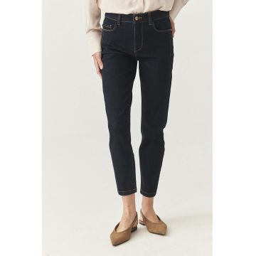 Blugi crop mom-fit - Albastru ultramarin