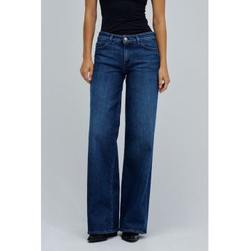 Blugi cu croiala ampla si 5 buzunare - Albastru inchis