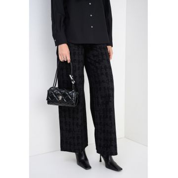 Blugi cu croiala ampla si imprimeu - Negru/Negru stins