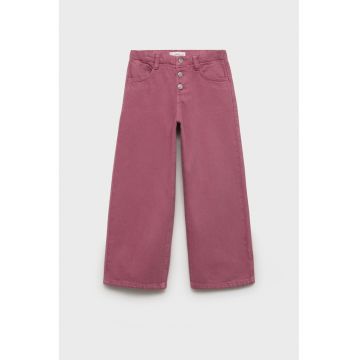 Blugi cu croiala ampla si nasturi - Rosu stins
