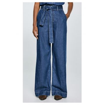 Blugi cu croiala ampla si talie inalta Julia 398