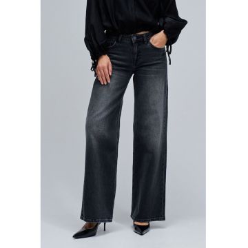 Blugi cu croiala ampla si talie joasa - Gri antracit