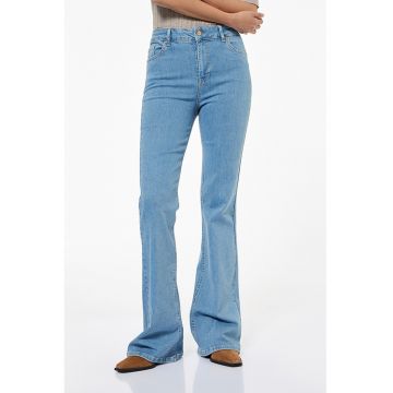 Blugi cu croiala bootcut si talie inalta - Albastru pastel