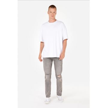 Blugi cu detalii deteriorate John - Gri deschis