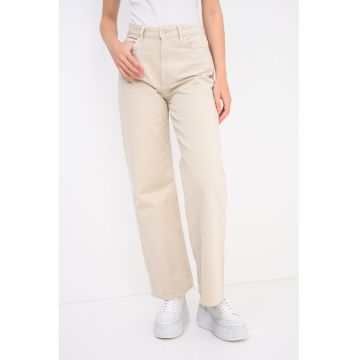Blugi cu talie inalta si croiala ampla - Bej