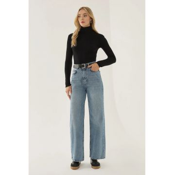 Blugi dama  denim - talie inalta - Albastru