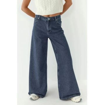 Blugi de dama  talie inalta - Albastru inchis