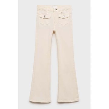 Blugi de denim cu buzunare frontale - Alb fildes