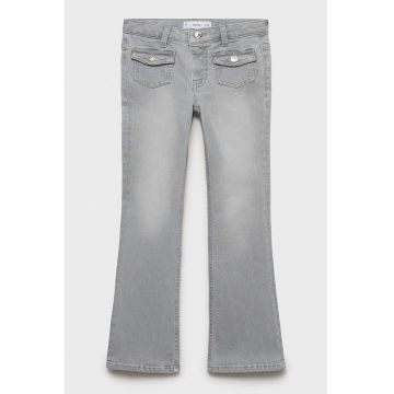 Blugi de denim cu buzunare frontale - Gri deschis