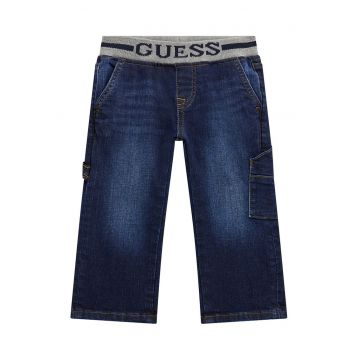 Blugi drepti cu aspect decolorat - Bleumarin