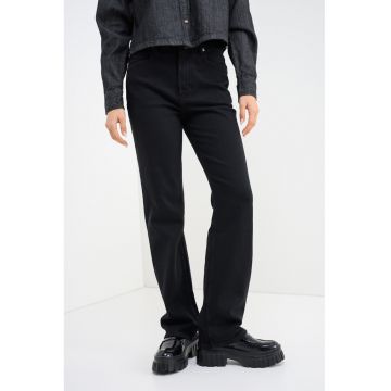Blugi drepti cu talie inalta Ada - Negru