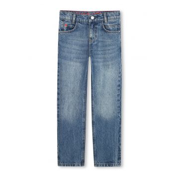 Blugi drepti cu talie medie - Albastru deschis